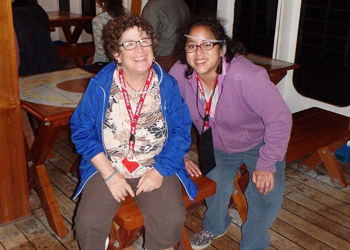 two happy female cruise passengers